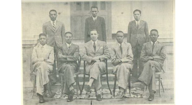 Faded photo of graduates 1940