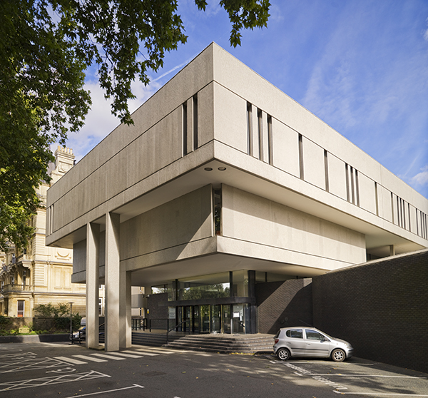 The exterior and carpark of the RCP at Regents Park.