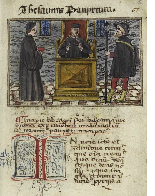 Illustrated page from the treasure of the poor or summary of medical experiences