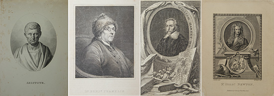 Four engrave portraits of men.