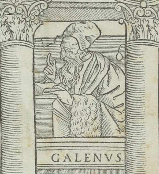 Imagined portrait of the Roman author Galen from the title page of his De anatomicis administrationibus (Paris, 1531).