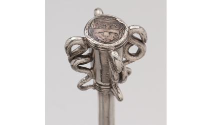 Silver caduceus with four serpents, c.1556