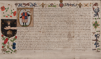 Grant of arms manuscript