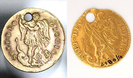 Two gold coins.