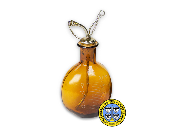 Chloroform drop bottle of amber coloured glass.