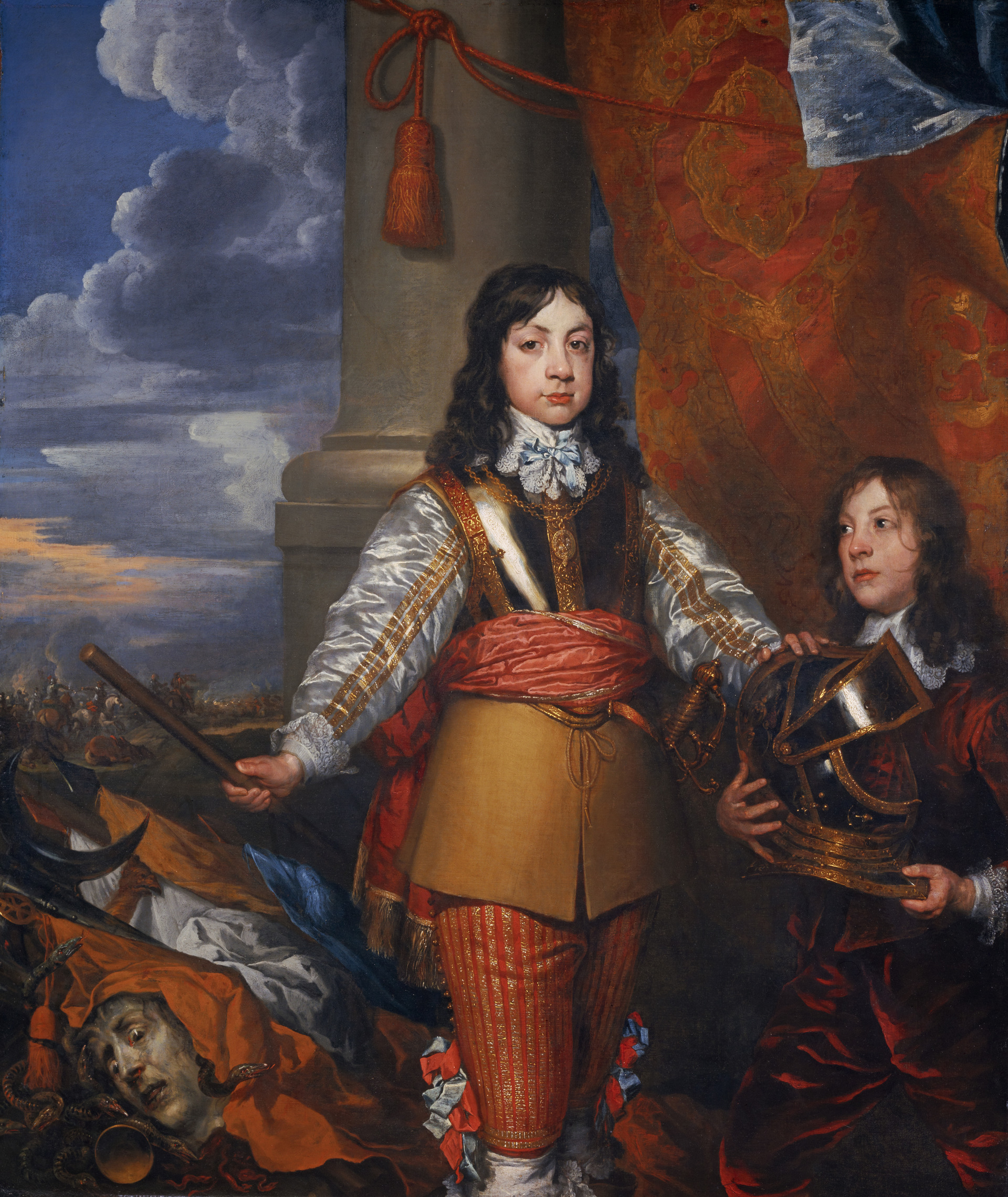 Oil painting of the young Charles II in military dress