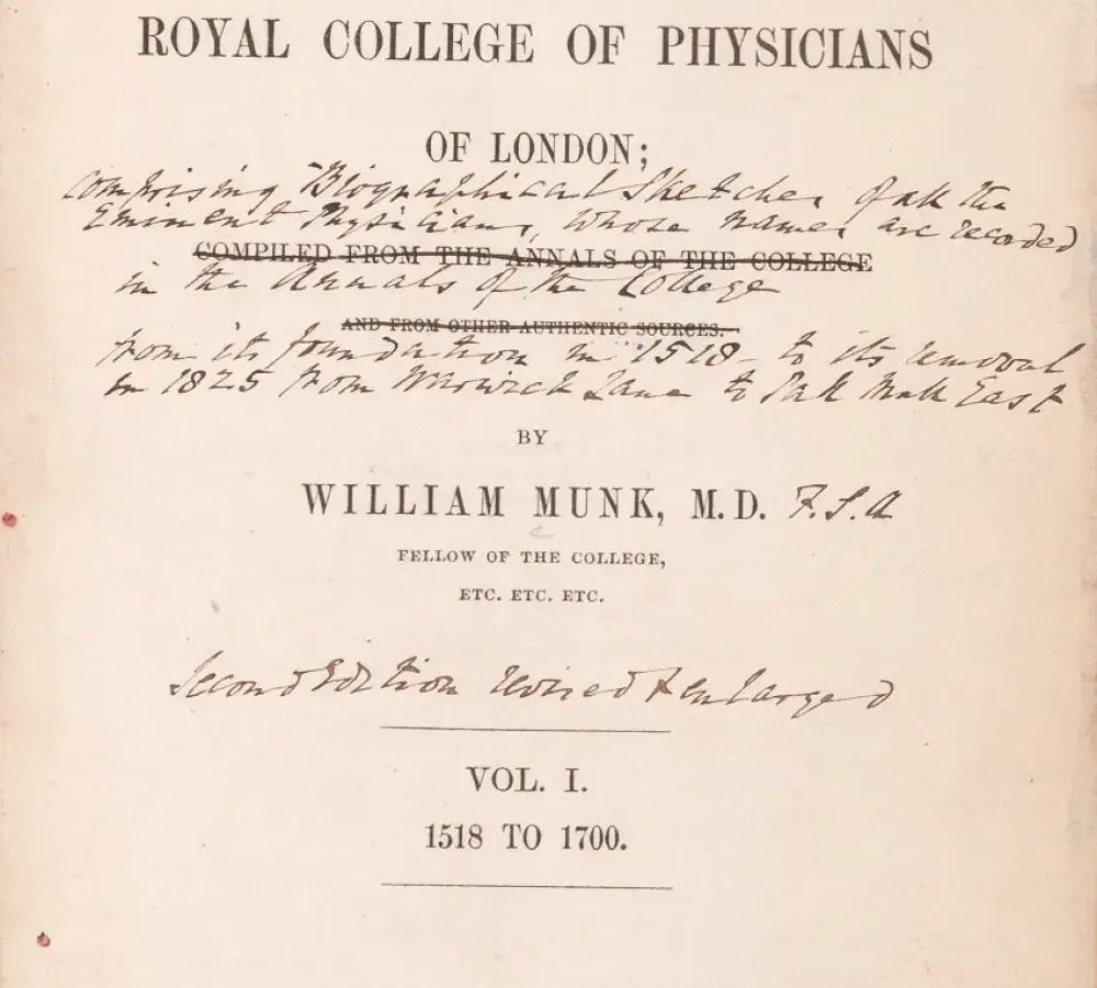 Title page from The roll of the Royal College of Physicians of London