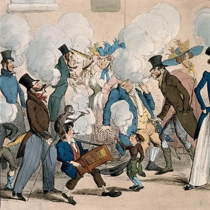 Smoking in the street, 1827