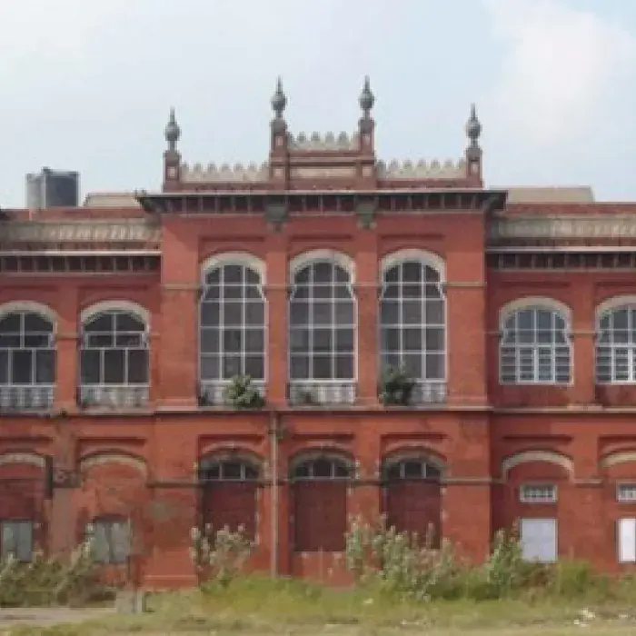 A red fort block of the anatomy department at Madras medical college.