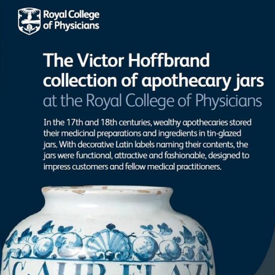Title page of leaflet The Victor Hoffbrand collection of apothecary jars at the RCP 